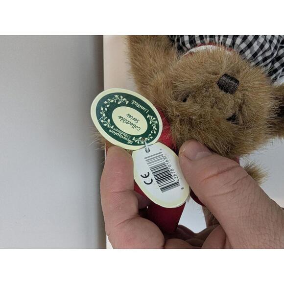 Boyds Bears Plush Bear with Floral Embroidered Dress and Red Bow - Picture 4 of 8